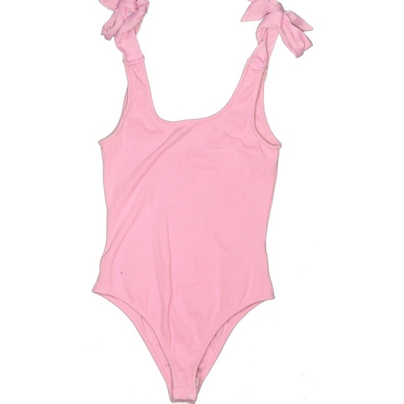 Day + Moon Tops - Pink Tie-Shoulder Bodysuit